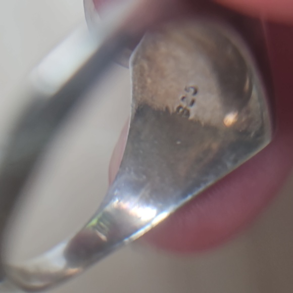 Sterling Silver Larimar Ring Sz 8.75 - Picture 4 of 5